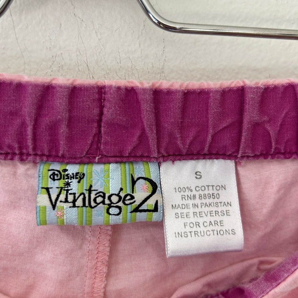 Y2K Disney Tinkerbell Pink Ombre Pajama Pants Size Small Drawstring - Picture 2 of 4